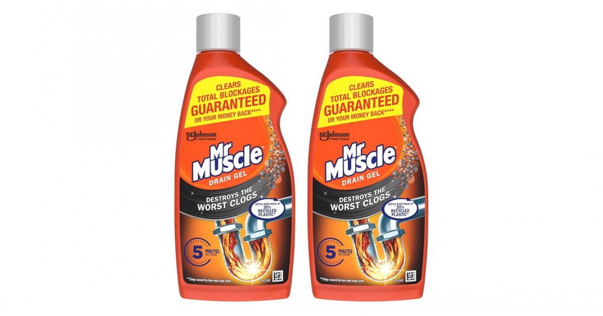 Mr Muscle Drain Unblocker, Sink & Drain Cleaner, Fast Acting Heavy Duty Drain Gel Dissolves Clogs Works 3x Better Than Bleach Safe For All Pipes Duo Pack 2 X 1l Package May Vary - View #6