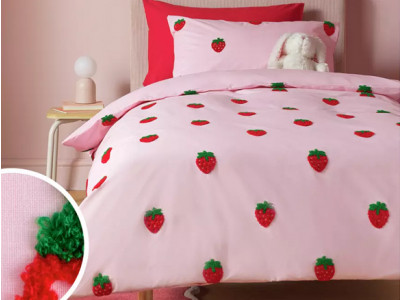 Tufted Strawberry Pink Bedding Set from £20