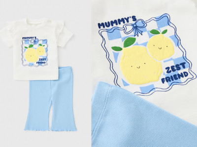 Baby Lemon T-Shirt & Flared Leggings Set