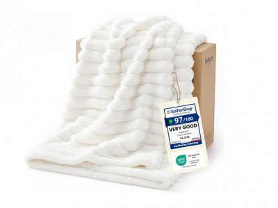 Bedsure Fleece Throw Blanket Off White £6.39