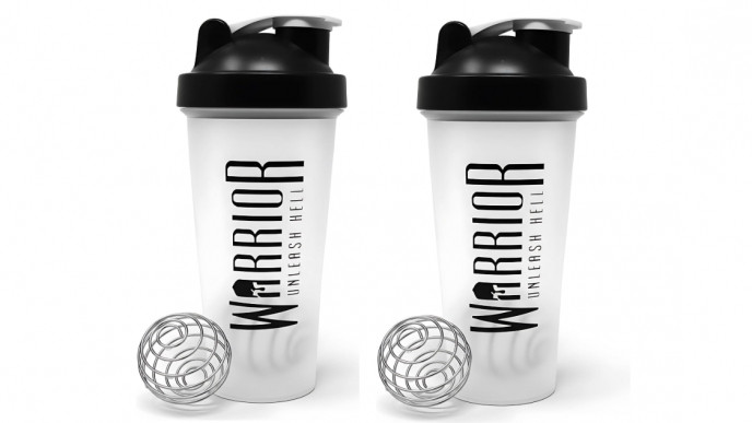 Warrior Protein Shaker Bottle 600ml with Wire Mixball Blender £2.96 @ Amazon