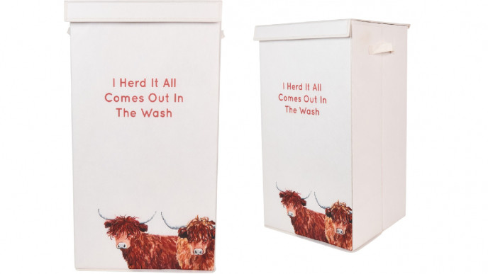 40% off Highland Cow Folding Laundry Hamper now £5.99 @ The Range