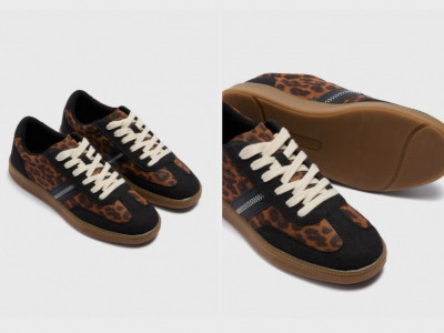 Brown Leopard Print Retro Trainers £20