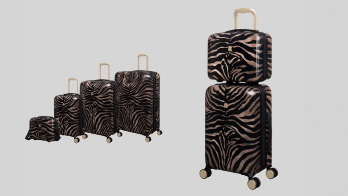 IT Luggage Brown Tiger Print Hardshell Suitcase now from £19.60 @ Matalan