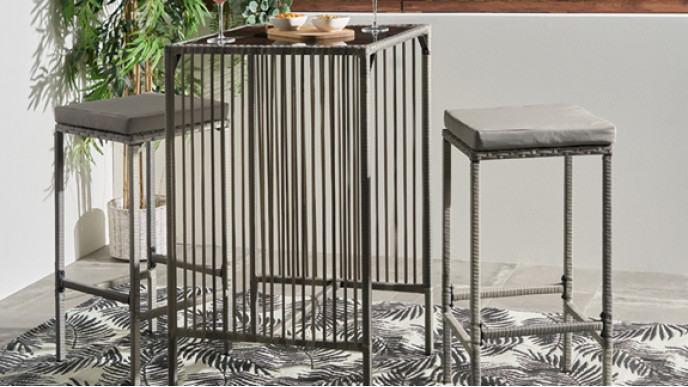 57% off Amalfi Bar Stool & Table Set now £65 (was £151) @ Online Home Shop