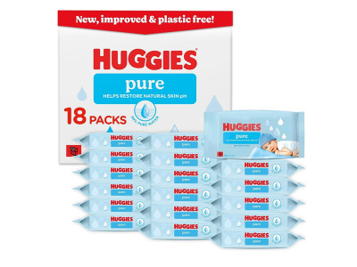 Huggies Pure Baby Wipes, Pack of 18 £7.12