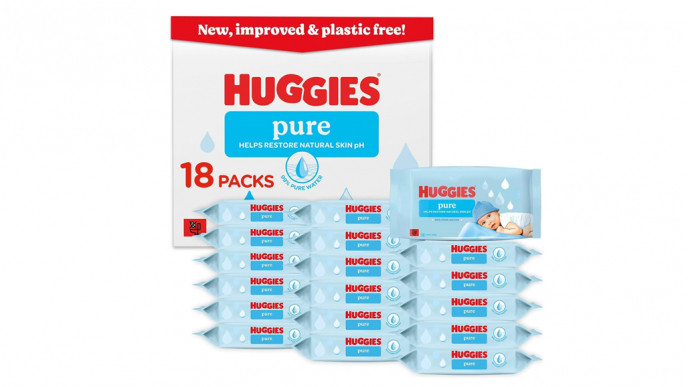 Huggies Pure Plastic Free Baby Wipes, Pack of 18 (864 Wipes) £7.12 @ Amazon