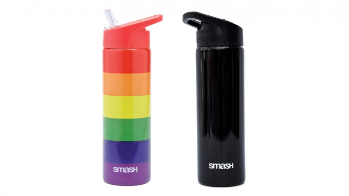 Smash Stainless Steel Drink Bottle, Rainbow or Black, 750ml £5 @ Amazon
