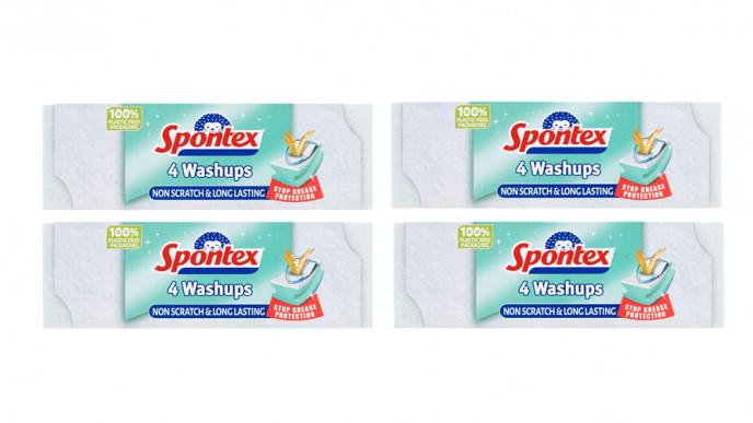 Spontex 4 Washups Non Scratch Sponge Scourers 4 for £2.28 @ Amazon