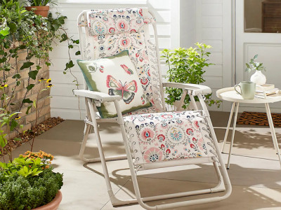 Hani Print Padded Reclining Lounger £39