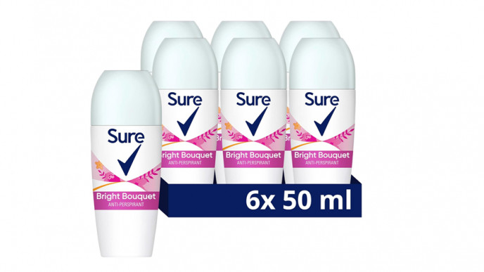 Sure Women Bright Bouquet Roll On Deodorant Antiperspirant Pack of 6 £6.02 @ Amazon