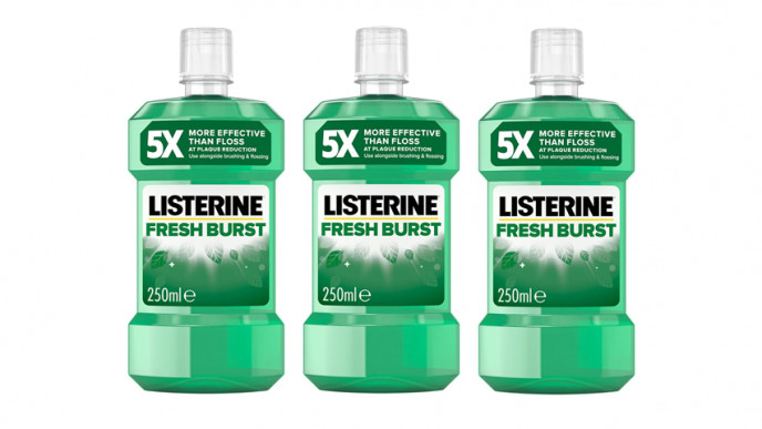 Listerine Fresh Burst Fluoride Antibacterial Mouthwash 250ml 3 for £3.24 @ Amazon