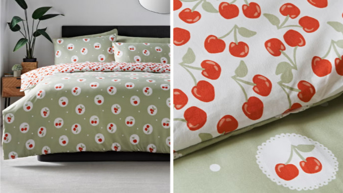 Green Cherry Print Duvet Set from £6.40 @ Matalan