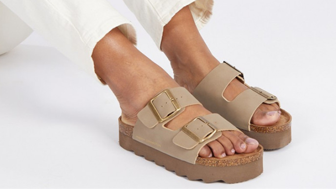 Save £30 on French Connection Women's Chunky Double Buckle Sandals now £19.99 @ M and M Direct