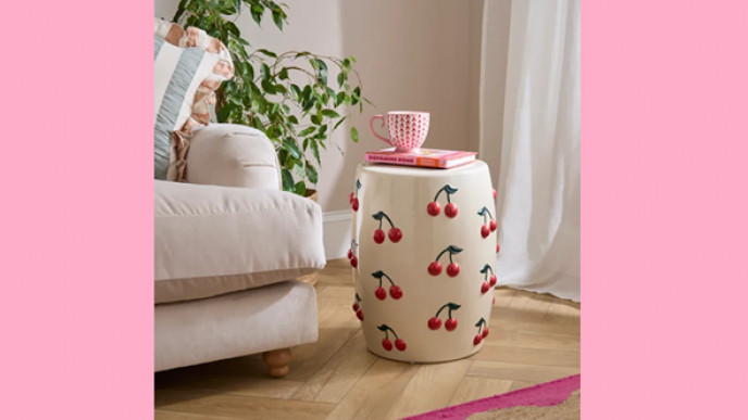 Cherry Print Ceramic Side Table @ Dunelm