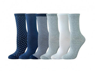 Women's Cotton Crew Socks 6 Pairs £2.66