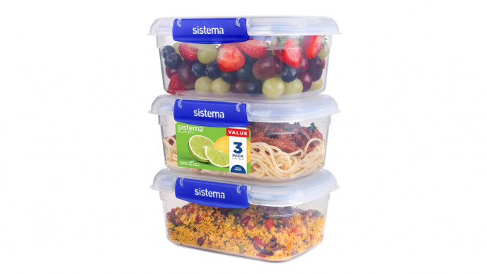 Sistema KLIP IT PLUS Leakproof Food Storage Containers 1 L x 3 £6.49 @ Amazon