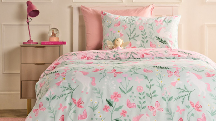 Enchanted Unicorn Print Duvet Cover Set from £2.50 @ Online Home Shop