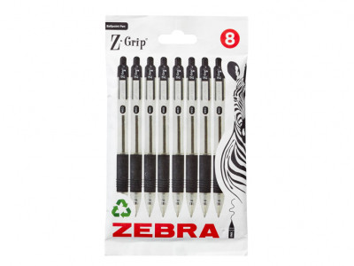 Zebra Z Grip Black Ballpoint Pens 8pk £2.50