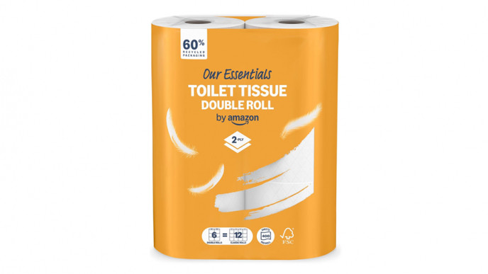 Our Essentials by Amazon Toilet Tissue Double Roll, 2-ply, 6 Rolls £1.98 @ Amazon