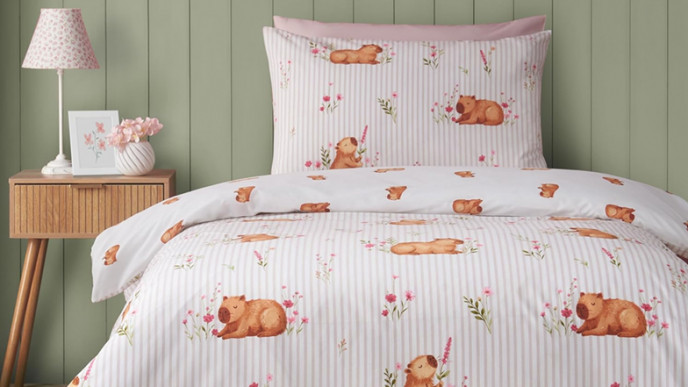 Catherine Lansfield Happy Capy(bara) Reversible Duvet Cover Set from £17 @ Amazon
