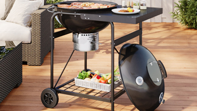 Living and Home Charcoal BBQ Grill with Side Table now £68 delivered (was £144) @ Wilko