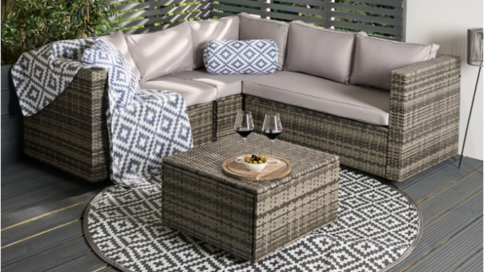 Tuscany 5 Seater Rattan Sofa Set £285 @ Online Home Shop