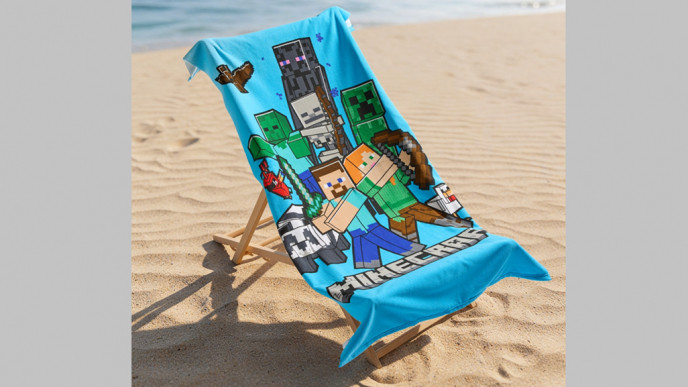 Minecraft Beach Towel £5 @ Online Home Shop