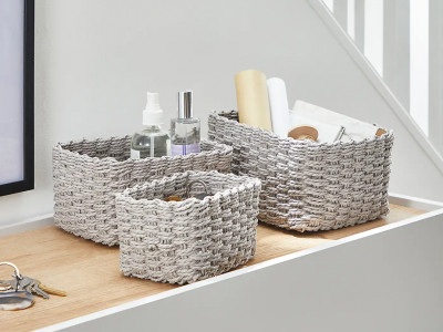Set of 3 Paper Rope Storage Baskets £3