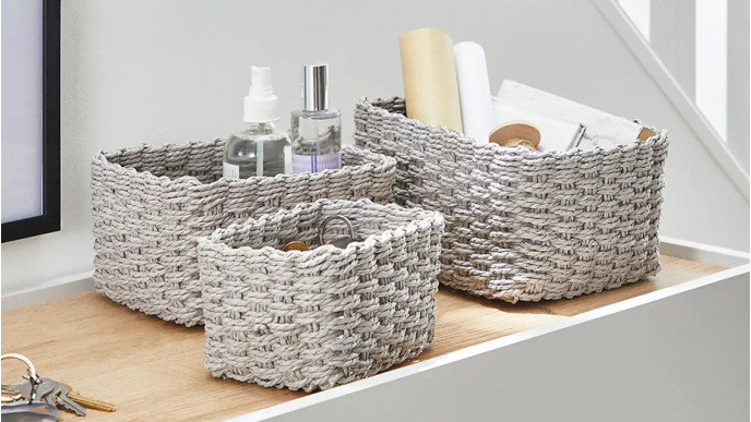 Set of 3 Paper Rope Storage Baskets £3 @ Dunelm