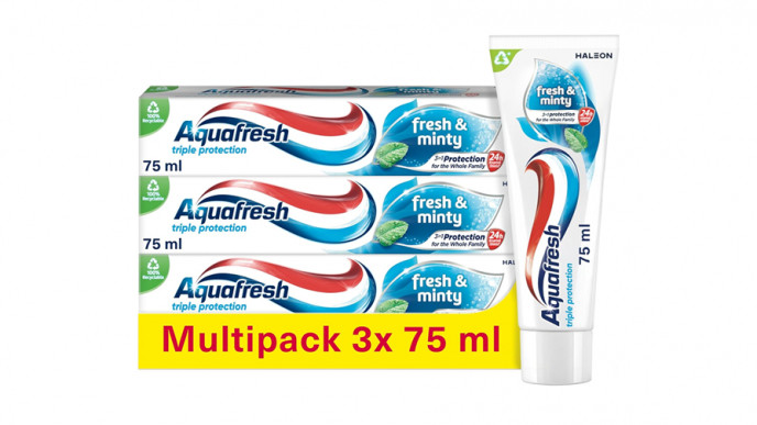Aquafresh Toothpaste Triple Protection Fresh & Minty, Pack of 3 x 75ml £2.56 @ Amazon