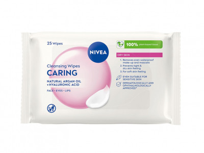 Nivea Caring 3-in-1 Cleansing Face Wipes 95p