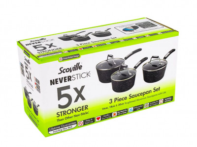 Scoville Neverstick 3 Piece Saucepan Set £20